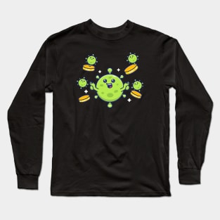 Cute virus with money 7 Long Sleeve T-Shirt